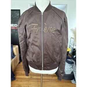 Frere Men's Brown Bomber Jacket Custom Made Italy Toll!! Chest 48inch